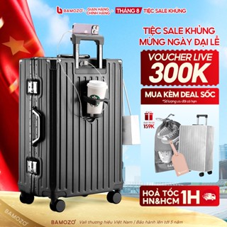 Vali du lịch Khung nhôm Bamozo size 28 khóa sập đa năng, chống xước, có khóa sập, bo góc chống va đập _9066
