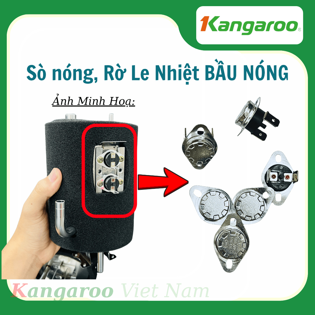 Sò Nhiệt, Rơ Le (Relay) 85-90-95 độ C - Cảm biến nhiệt cho bầu nóng Máy Lọc Nước RO Nóng Lạnh - Tặng