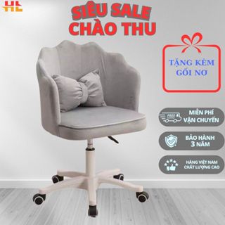 Ghế sen nỉ nhung HOLI-GVM phù hợp ngồi bàn trang điểm làm nail phong cách sang trọng hiện đại Chân Côn,Chân Xoay Thẩm Mỹ