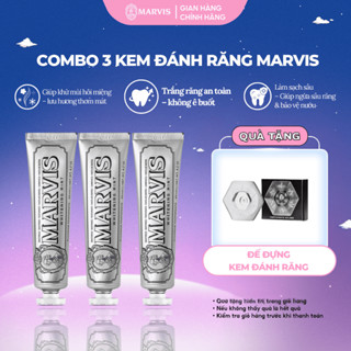Combo 3 Tuýp Kem Đánh Răng Marvis Fullsize 75ML hỗ trợ trắng răng, thơm miệng