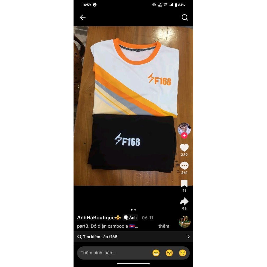 áo thể thao f168