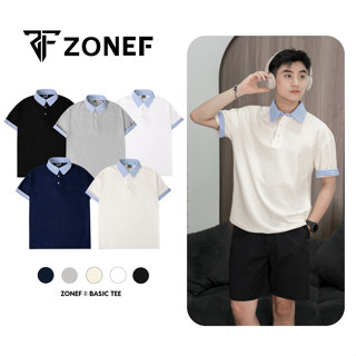 Áo Polo Ngắn Tay Phối Sơ Mi ZONEF STUDIO Kẻ Sọc Xanh Cổ Bẻ Nam Nữ Unisex Vải Cotton Tổ Ong Cao Cấp Thoáng Mát ACK