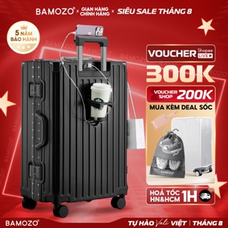 Vali Khung Nhôm Khóa Sập Bamozo Size 20/24 Inch, Nhựa Abs/Pc Cao Cấp, Bo 4 Góc Kim Loại Chống Va Đập Cực Tốt_9066