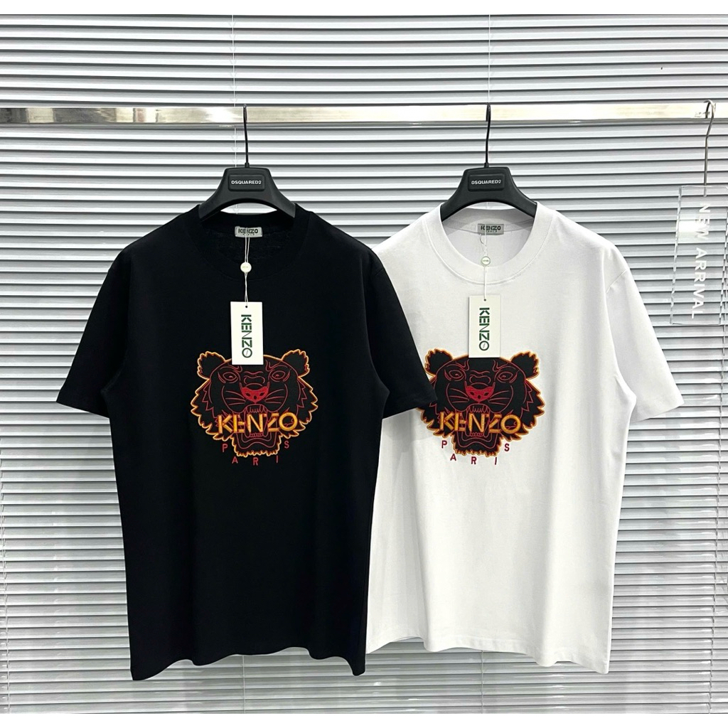 Áo phông nam nữ Premium Cotton Kenzo bụng thêu đầu hổ vàng siêu hot