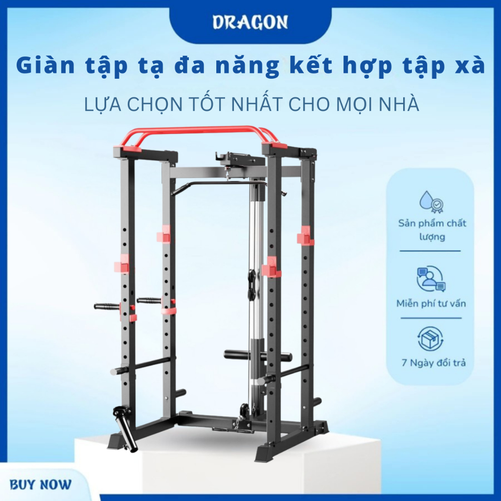 Giàn Tạ Đa Năng Tập Tạ Tại Nhà, Đẩy Ngực, Tập Chân, Kéo Xô, Hít Xà Đơn Xà Kép M244