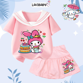  Set Áo váy Thuỷ thủ cho bé gái Dễ thương váy rời có quần trong chất thun cotton Mềm mịn - LaVB68 