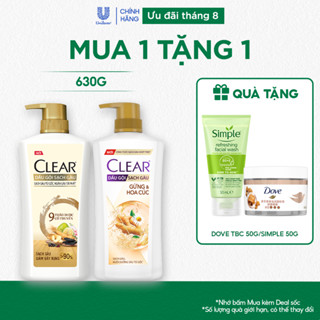 Dầu Gội Clear Thảo Dược Nuôi Dưỡng Da Đầu Từ Gốc, Sạch Gàu Và Giảm Gãy Rụng 630g