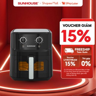 [Bản mới] Nồi chiên không dầu 6.5L SUNHOUSE SHD4030 - Công nghệ Rapid Air giảm tới 80% dầu mỡ - Khoang chiên trong suốt