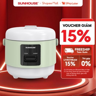 Nồi cơm điện 0.8L Sunhouse SHD8200 - Giữ ấm tới 8 tiếng - Chống dính 2 lớp Flead an toàn
