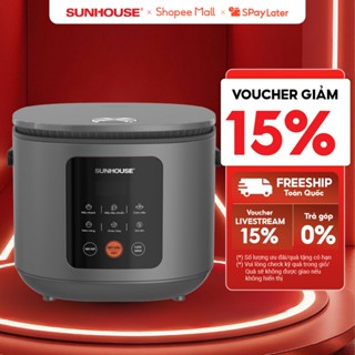 Nồi cơm điện tử 1.5L Sunhouse SHD8825 - 700W, 6 chức năng - Hẹn giờ nấu 24h - Chống dính Daikin 2 lớp - Lòng nồi 1.2mm