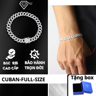  Lắc tay cuban đính đá cao cấp bản nhỏ 8mm khoá hộp sang trọng LTA0120 - Trang Sức TNJ 