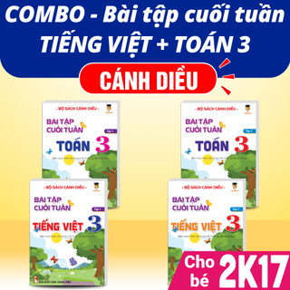  Sách - Combo Bài tập cuối tuần Toán và Tiếng việt lớp 3 Cánh diều cả năm  4 quyển  VietJack 