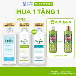 NƯỚC TẨY TRANG SẠCH SÂU DỊU NHẸ - SIMPLE MICELLAR WATER 400ML