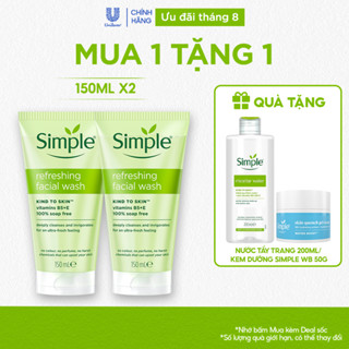 Combo 2 Sữa Rửa Mặt Simple lành tính và hiệu quả cho mọi loại da 150ml