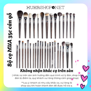 [Cọ MUA][35 cây thân gỗ] Bộ Cọ MUA Accessories 35 Thân Gỗ Kèm Túi Chất Lông Mền Mịn Chuyên Dùng Cho Makeup Artist