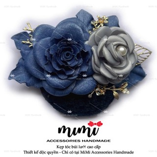   MiMi Kẹp búi lưới cao cấp   Kẹp tóc thời trang nữ hoa gấm nhiều mầu phù hợp cho văn phòng ngân hàng trung niên 