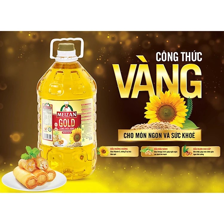 Can 5l dầu ăn Meizan Gold - Tuyệt phẩm chiên rán