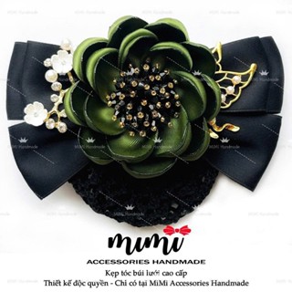   MiMi Kẹp búi lưới cao cấp   Kẹp tóc thời trang nữ họa tiết hoa nhiều mầu phù hợp cho văn phòng ngân hàng trung niên 