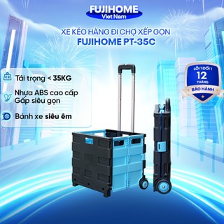  Xe đẩy hàng gấp gọn đi chợ 2 bánh Fujihome PT-35C xe kéo hàng đi chợ gấp gọn mini siêu thị đa năng 