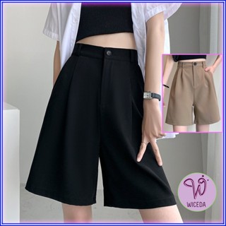 Quần ngố nữ ống rộng cạp cao Wiceda,quần lửng nữ mặc ở nhà đi chơi đi biển chất vải cao cấp màu đen nâu be QL548