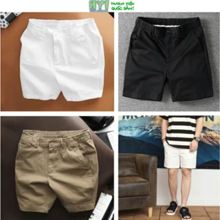 Quần Short Nam đen Chất Kaki Cao Cấp Helloyou, Quần Kaki short nâu phong cách Unisex Trẻ Trung Hottrend 2023