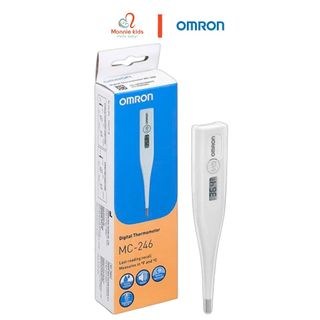 Nhiệt kế điện tử Omron MC246 kẹp nách màn hình led an toàn cho bé sơ sinh - Monnie Kids