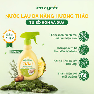 Nước Lau Đa Năng Sinh Học ENZYCO 475ml - Nước Lau Bếp Bồ Hòn, Lau Kính, Lau Gỗ, Lau Sàn, Hương Thảo