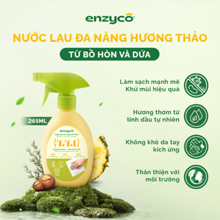 Nước Lau Đa Năng Sinh Học Hương Thảo ENZYCO 265ml - Nước Lau Bếp Bồ Hòn, Lau Kính, Lau Gỗ, Lau Sàn, Hương Thảo