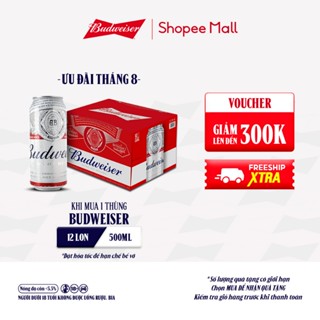 Thùng 12 Lon Bia Budweiser (500ml/lon)