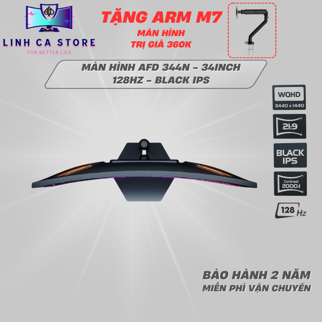 Màn Hình Cong 34 Inch WQHD IPS Black AFD 344N – 120Hz, HDR400, Freesync, Bảo Hành 2 Năm | BigBuy360 - bigbuy360.vn