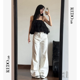 | MỞ BÁN REDO | QUẦN KAKI JEANS FORM ĐỨNG ỐNG LOE NHẸ PHỐI HAI TÚI TRƯỚC BASIC