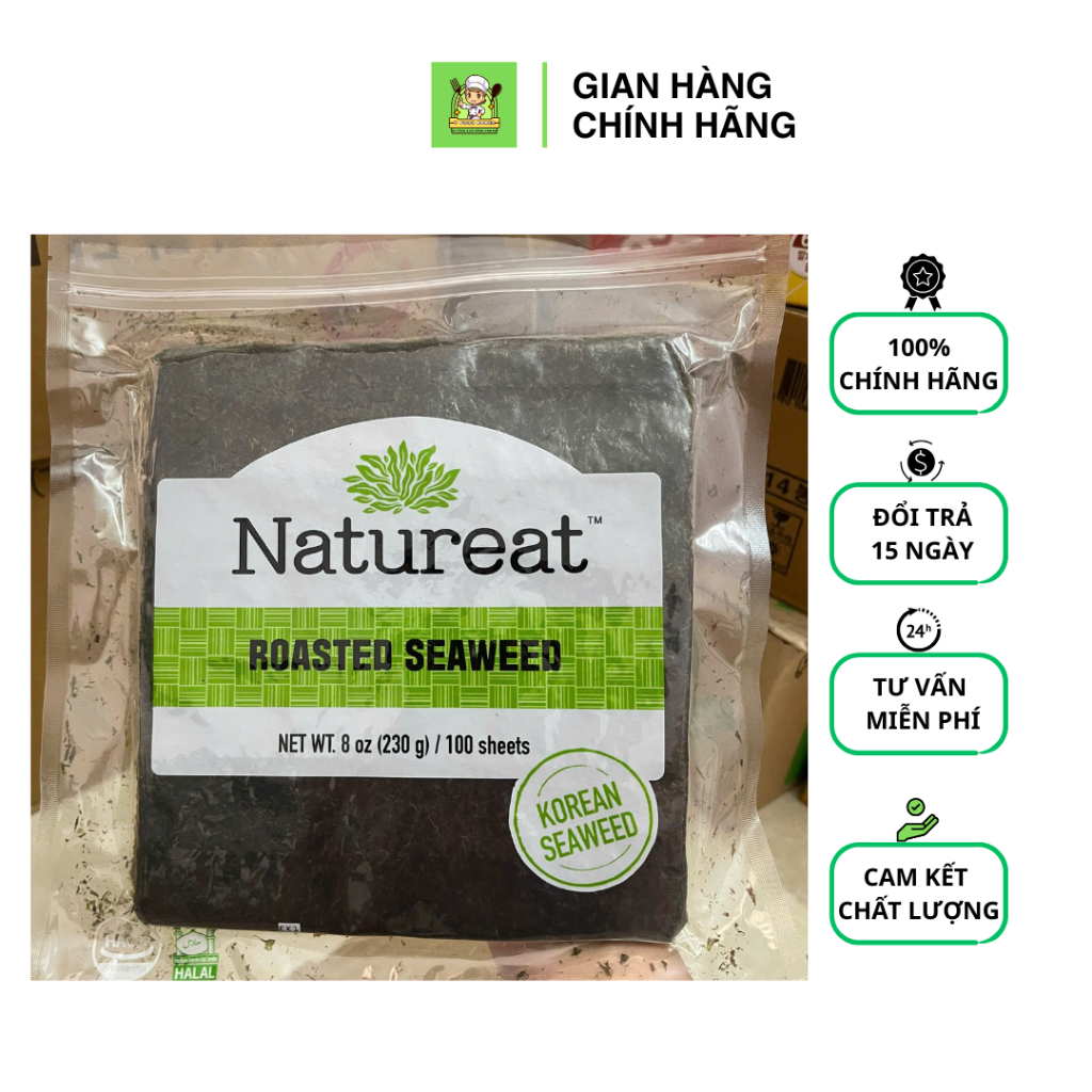 CHÍNH HÃNG -(Gói 100 Lá) Rong Biển Cuộn Cơm/ Rong Biển Nướng NATUREAT Cuộn Kimbap CJ FOODS
