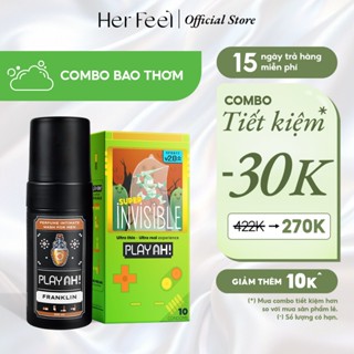 Combo Dung Dịch Vệ Sinh Nam Hương Nước Hoa 100ml + Bao Cao Su PlayAh Hộp 10 Siêu Mỏng 0.03, Kéo Dài Thời Gian, Thêm Gai