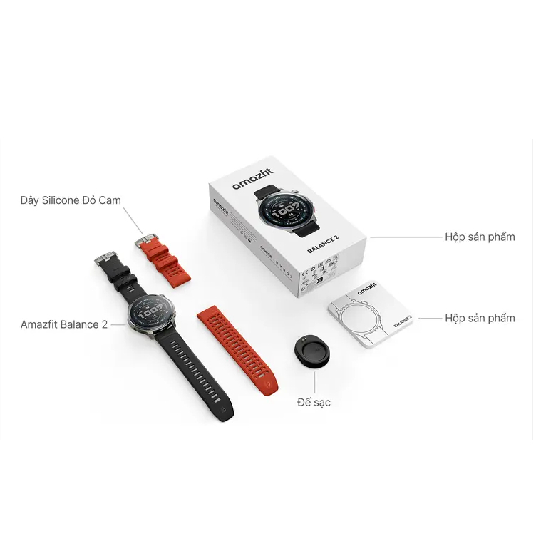 [Tặng kèm dây silicone màu đỏ cam] Đồng hồ thông minh Amazfit Balance 2 | BigBuy360 - bigbuy360.vn
