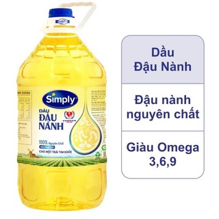 Dầu ăn Simply 5L đậu nành nguyên chất giàu Omega 3,6,9