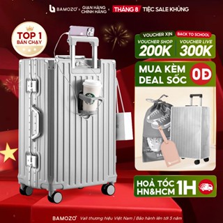 Vali khung nhôm khóa sập Bamozo size 20/24/28 inch cao cấp bịt 4 góc kim loại chống va đập bảo hành 5 năm_9066