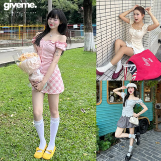 [BERYBELL PREMIUM L1] Áo Kiểu Nữ Trễ Vai Tay Bồng Có Dây Thắt Eo Mùa Hè Giveme.clothing_saigon
