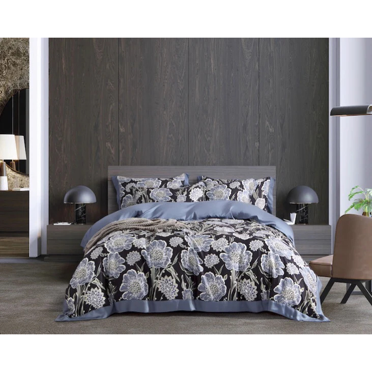 (HỎA TỐC) Bộ Chăn Ga Gối 5 món 1m6 đến 1m8 Tencel 100s có vải trơn và họa tiết phân phối bởi OCTOBER