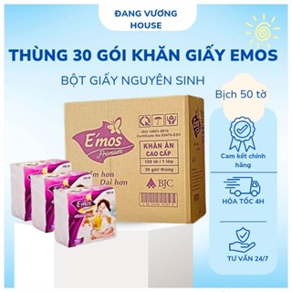 [giá Sỉ]khăn giấy  emos cao cấp khổ lớn(thùng 30 gói từ 50-70 tờ/1 gói)
