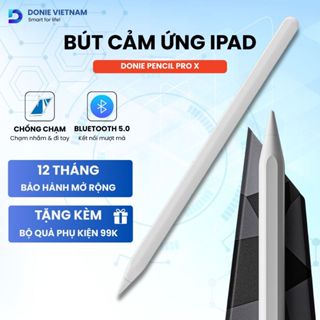 Bút Cảm Ứng iPad Donie Pencil Pro X - Sạc Kép (Nam Châm + Type-C), Bluetooth Hiển Thị Pin, Cảm Ứng Nghiêng, Chống Tì Đè