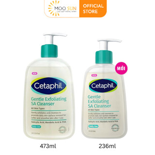  Gel rửa mặt làm sạch dầu nhờn ngăn mụn cho da dầu nhạy cảm Cetaphil Gentle Exfoliating SA Cleanser 236ml 473ml 