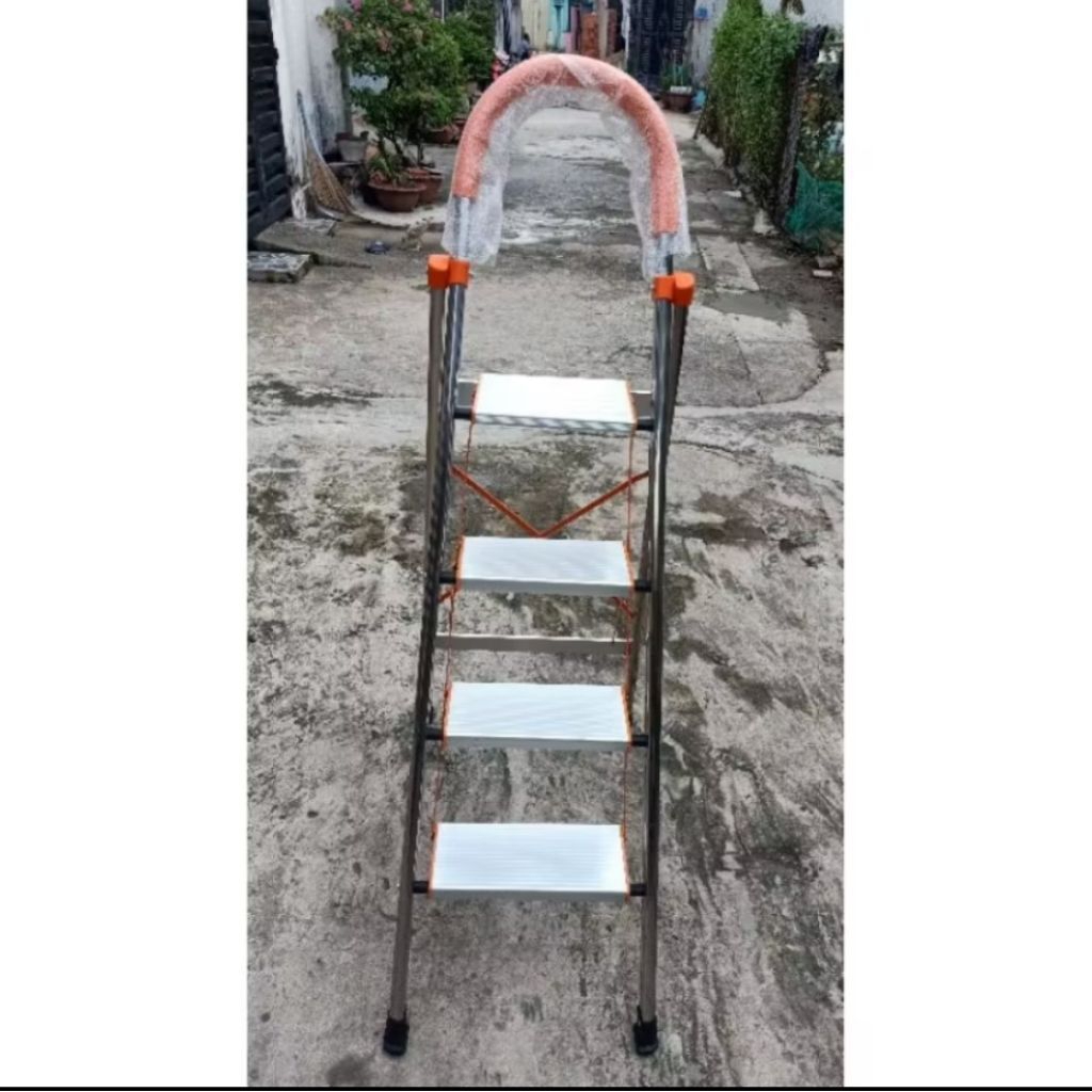 THANG BẬC INOX XẾP GỌN,THANG INOX CHỮ A, THANG NHÔM GẤP GỌN