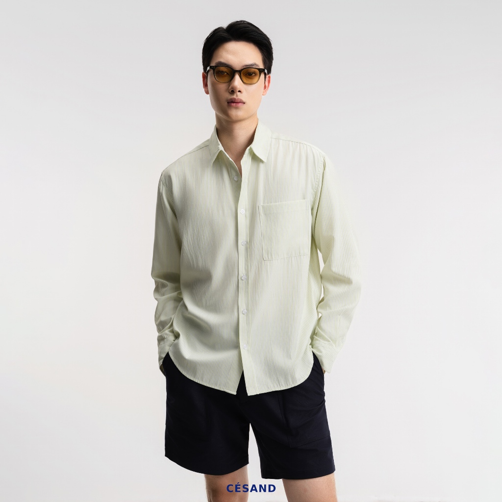 Áo sơ mi dài tay cho nam CÉSAND - STRIPED FLOWING SHIRT