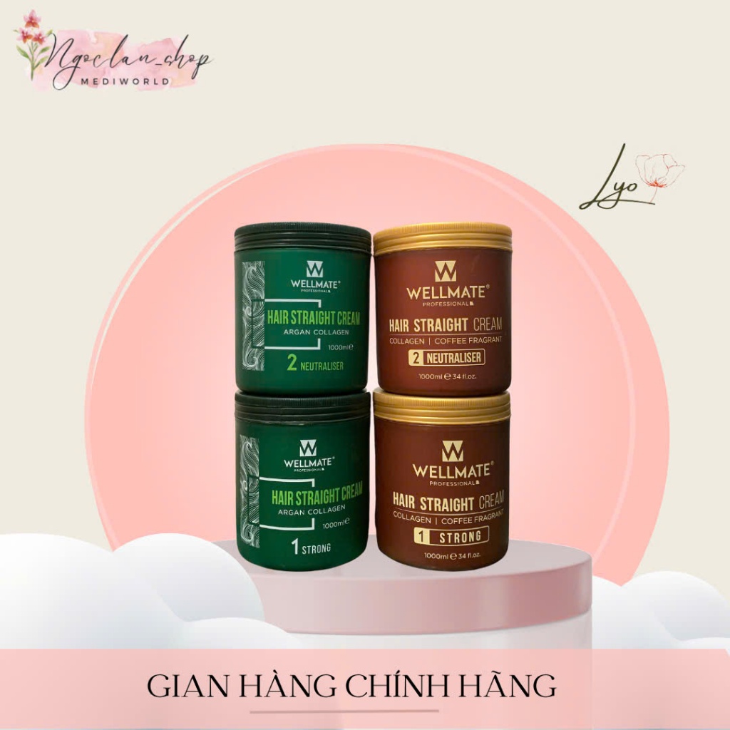 Kem duỗi thẳng tóc Wellmate hủ xanh lá cây - Roseshop