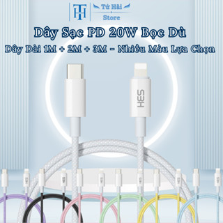 (Dài 1M 2M 3M) Dây Cáp Sạc Nhanh PD 20W Bọc Dù, Chính Hãng SBH, Tương thích với iPhone 7-14 ProMax