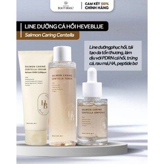  SRM & Toner & serum & kem dưỡng cá hồi + rau má làm dịu phục hồi da HEVEBLUE SALMON CARING CENTELLA 
