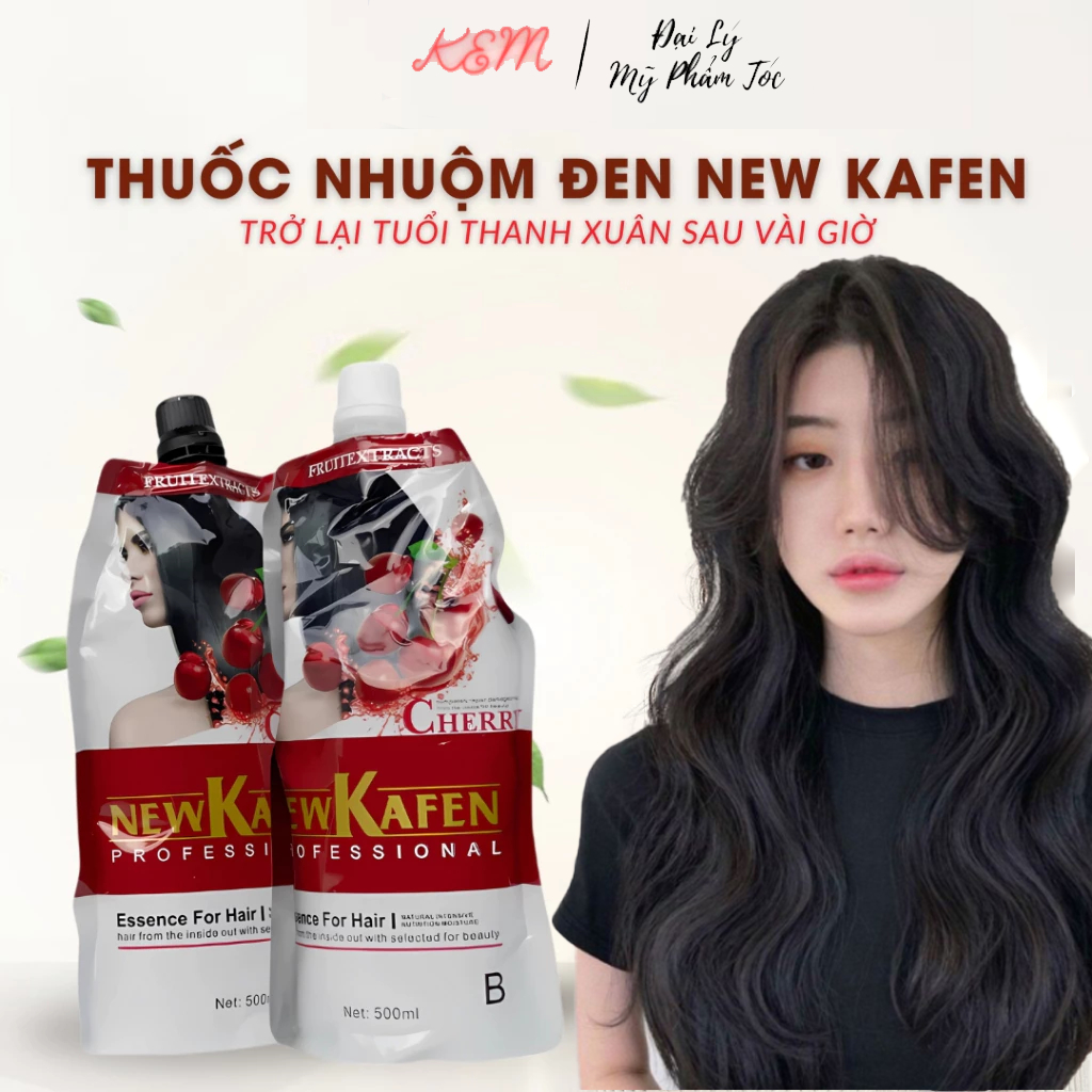  Thuốc nhuộm đen New Kafen cao cấp phủ bạc và không dính da đầu 500ML Chính Hãng-KEM 