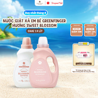 Nước giặt xả em bé thuần chay Greenfinger hương Blossom 1.4 lít giúp quần áo mềm mại, an toàn cho da