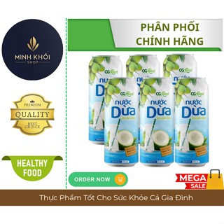  LỐC 6 LON - Nước Dừa Có Cơm Dừa CG FOOD 325ML 