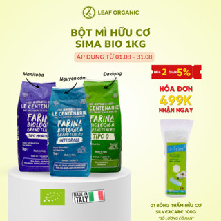 Bột mì hữu cơ Sima Bio 1kg các loại nguyên cám, đa dụng, Manitoba